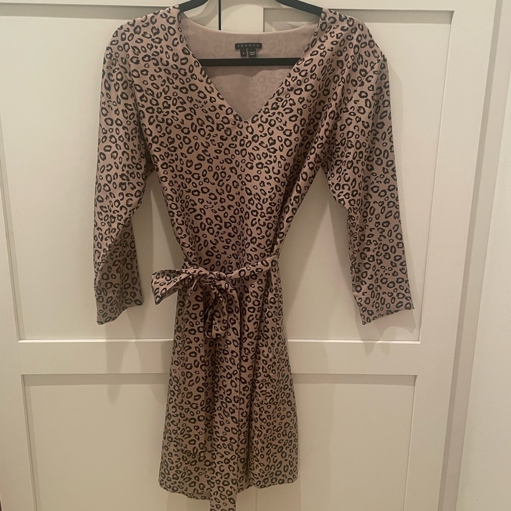 Theory leopard print silk dress